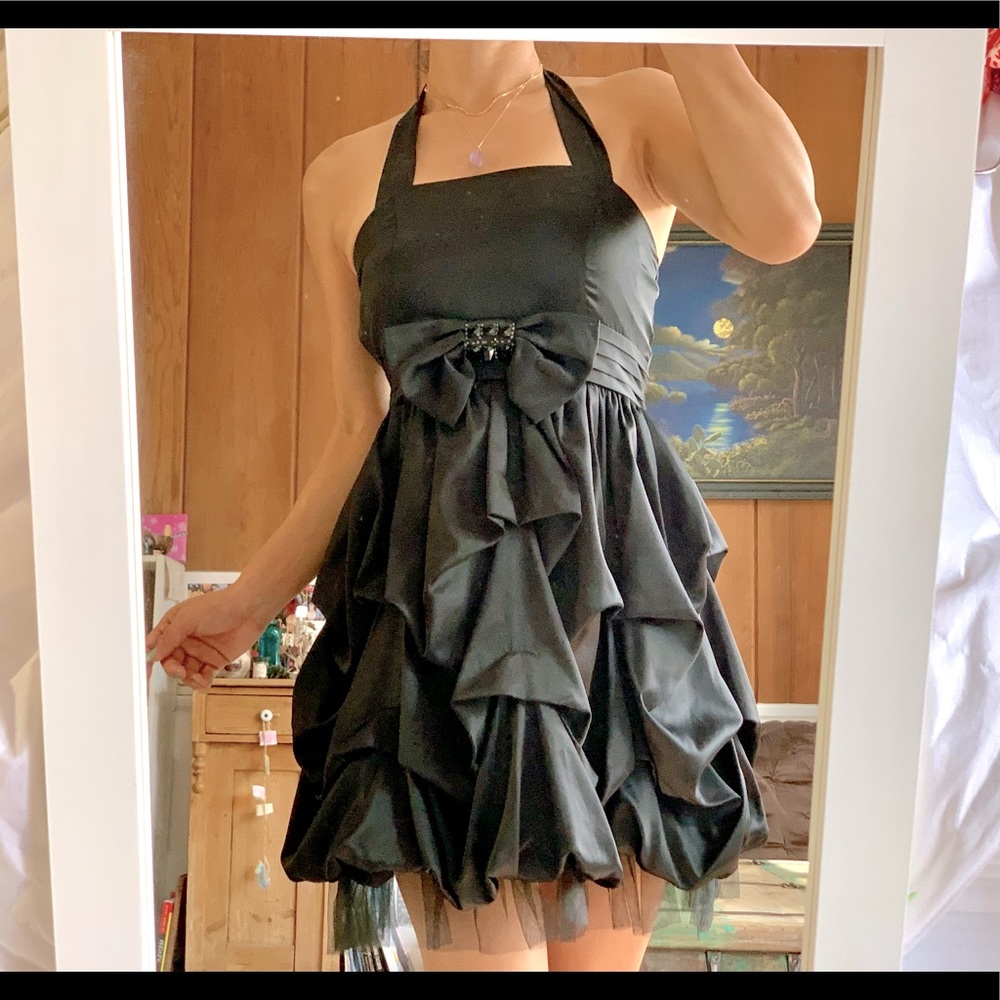 Black Halter Mini Dress